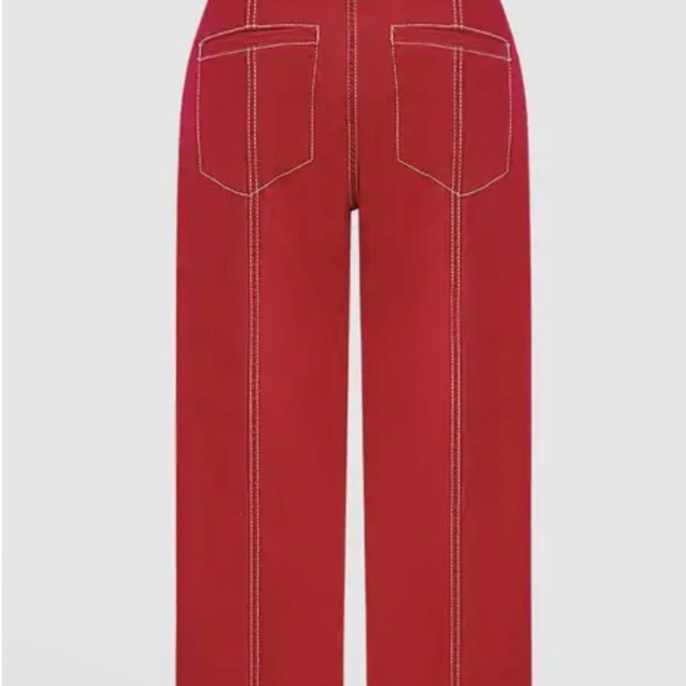 🎈Flamingals Red Wide Leg Pants - Picture 5 of 15